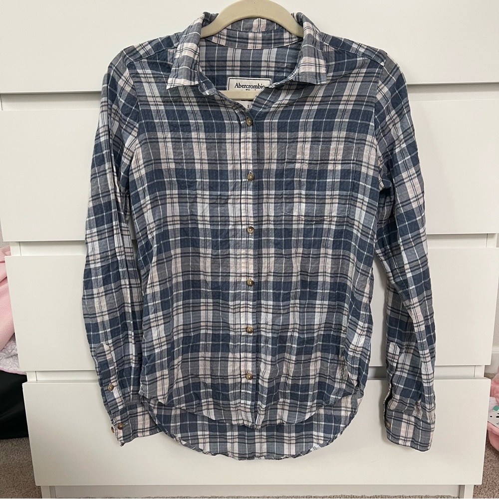 ABERCROMBIE & FITCH Blue Plaid Button Down Shirt